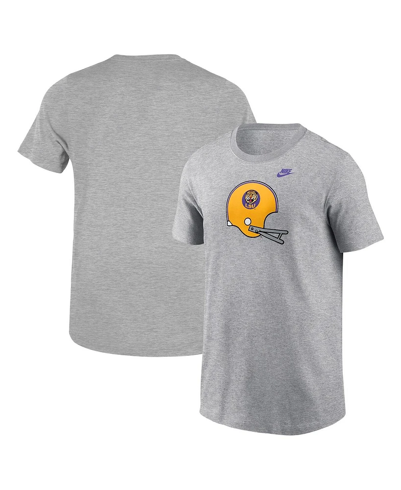 Nike Big Boys and Girls Heather Gray Lsu Tigers Helmet T-Shirt