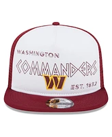 New Era Men's White/Burgundy Washington Commanders Banger 9FIFTY Trucker Snapback Hat