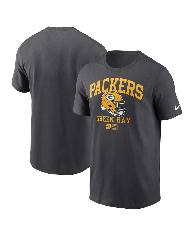 Nike Men's Anthracite Green Bay Packers Helmet Essential T-Shirt