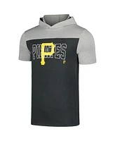 New Era Men's Black Pittsburgh Pirates Active Brushed Hoodie T-Shirt