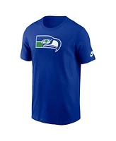 Nike Men's Royal Seattle Seahawks Rewind Logo Essential T-Shirt