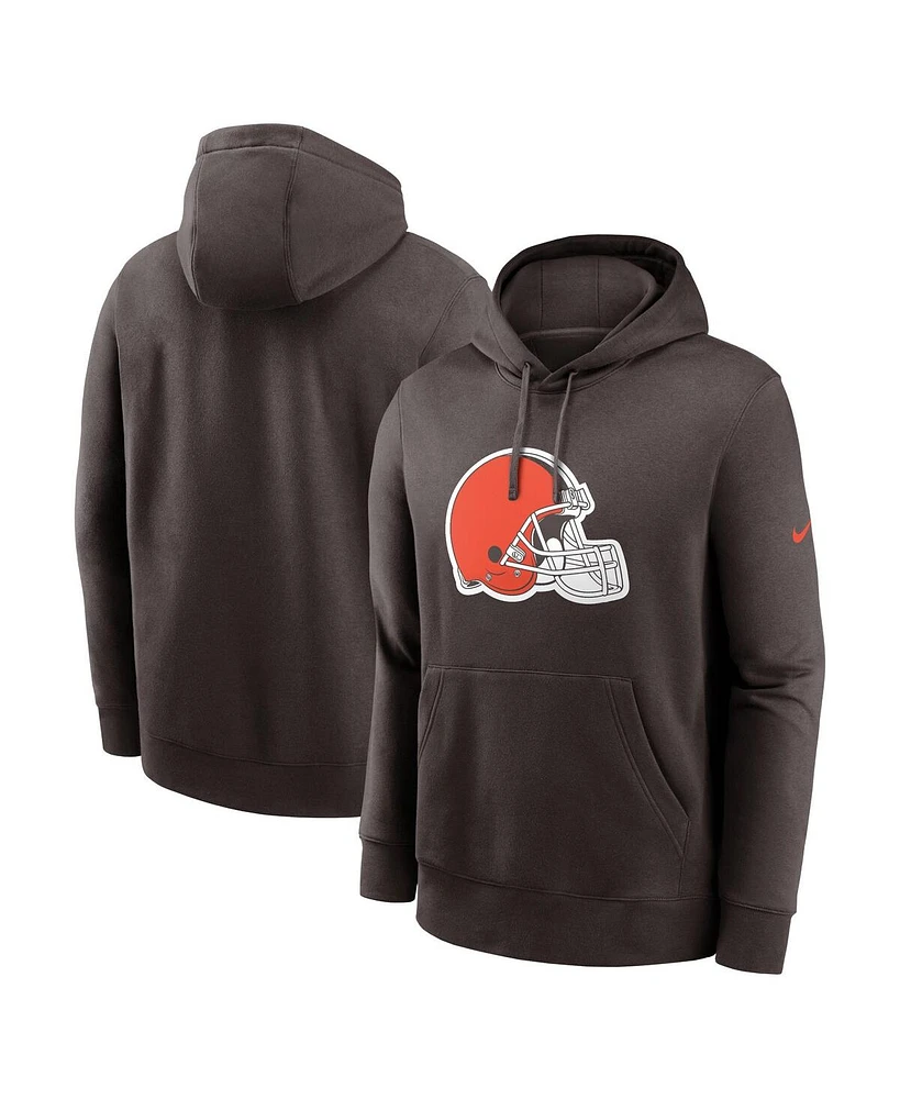 Nike Men's Brown Cleveland Browns Club Logo Pullover Hoodie