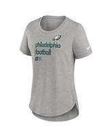 Nike Women's Heather Gray Philadelphia Eagles Fashion Tri-Blend T-Shirt