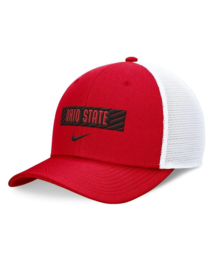 Nike Men's Scarlet/White Ohio State Buckeyes 2024 Sideline Trucker Adjustable Hat