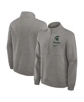 Nike Men's Heather Gray Michigan State Spartans Primetime Club Half-Zip Sweatshirt