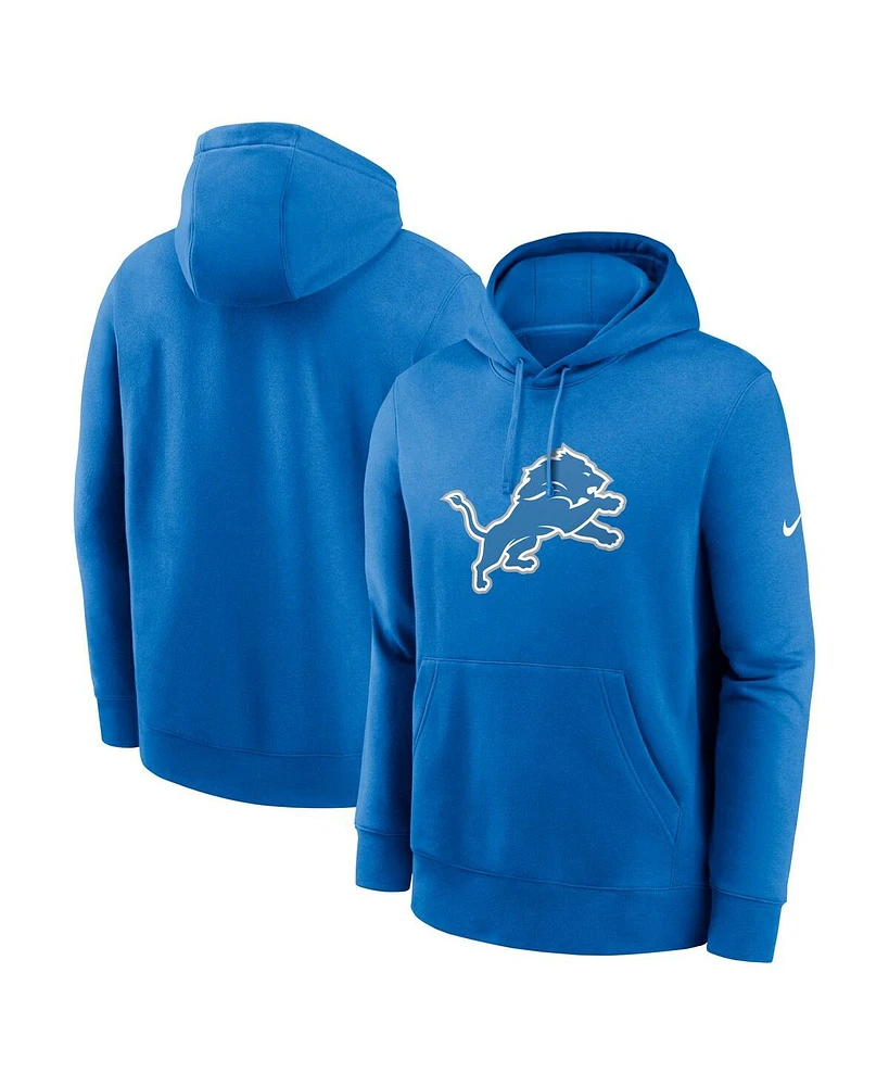 Nike Men's Blue Detroit Lions Club Logo Pullover Hoodie