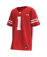 Under Armour Big Boys and Girls 1 Red Wisconsin Badgers Replica Football Jersey