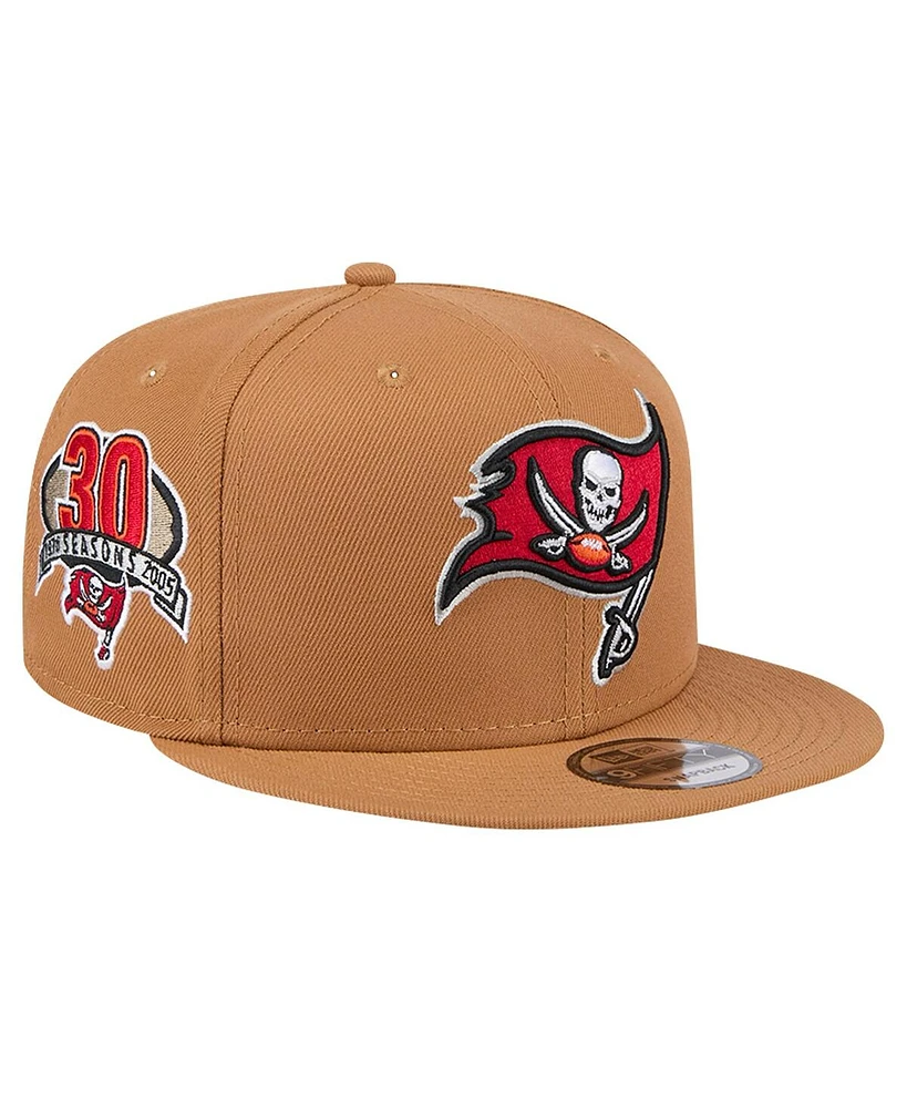 New Era Men's Tan Tampa Bay Buccaneers Color Pack 9FIFTY Snapback Hat with Side Patch