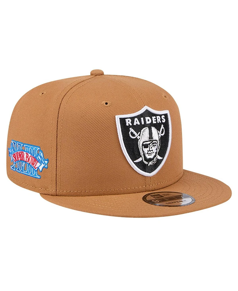 New Era Men's Tan Las Vegas Raiders Color Pack 9FIFTY Snapback Hat with Side Patch