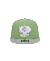 New Era Men's Green/Gray Green Bay Packers Two-Tone Color Pack 9FIFTY Snapback Hat