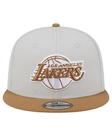 New Era Men's Cream/Tan Los Angeles Lakers Color Pack 2-Tone 9FIFTY Snapback Hat