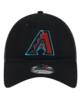 New Era Men's Black Arizona Diamondbacks Team Slick Trucker 9TWENTY Adjustable Hat