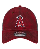 New Era Men's Red Los Angeles Angels Team Slick Trucker 9TWENTY Adjustable Hat