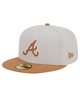 New Era Men's Khaki/Brown Atlanta Braves Two-Tone Color Pack 59FIFTY Fitted Hat