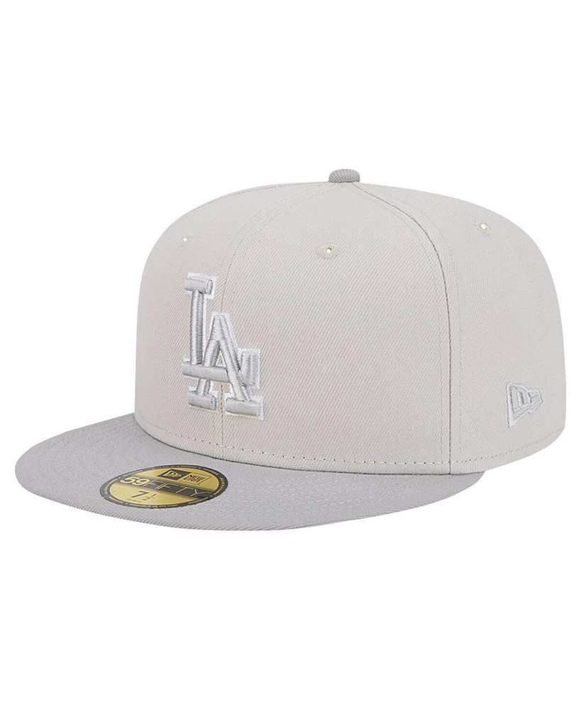 New Era Men's Khaki/Gray Los Angeles Dodgers Two-Tone Color Pack 59FIFTY Fitted Hat