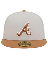 New Era Men's Khaki/Brown Atlanta Braves Two-Tone Color Pack 59FIFTY Fitted Hat