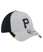 New Era Men's Gray/Black Pittsburgh Pirates Visor Trim 39THIRTY Flex Hat