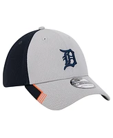 New Era Men's Gray/Navy Detroit Tigers Visor Trim 39THIRTY Flex Hat