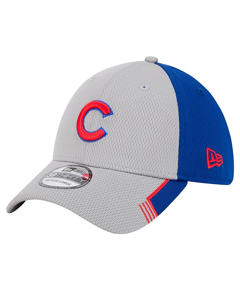 New Era Men's Gray/Royal Chicago Cubs Visor Trim 39THIRTY Flex Hat