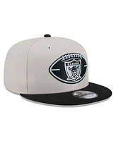 New Era Men's Stone/Black Las Vegas Raiders 2024 Sideline Historic 9FIFTY Snapback Hat