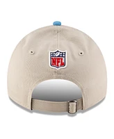 New Era Men's Stone/Light Blue Houston Oilers 2024 Sideline Historic 9TWENTY Adjustable Hat