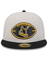 New Era Men's Stone/Black Pittsburgh Steelers 2024 Sideline Historic 59FIFTY Fitted Hat