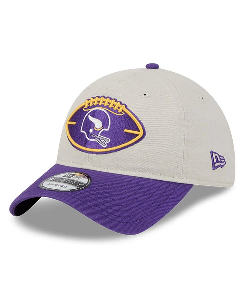 New Era Men's Stone/Purple Minnesota Vikings 2024 Sideline Historic 9TWENTY Adjustable Hat