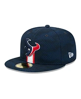 New Era Men's Navy Houston Texans 2024 Sideline 59FIFTY Fitted Hat