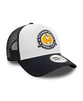 New Era Men's White/Navy Tottenham Hotspur Graphic A-Frame Trucker 9FORTY Adjustable Hat