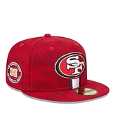 New Era Men's Scarlet San Francisco 49ers 2024 Sideline 59FIFTY Fitted Hat