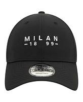 New Era Men's Black Ac Milan Established Wordmark 9FORTY Adjustable Hat