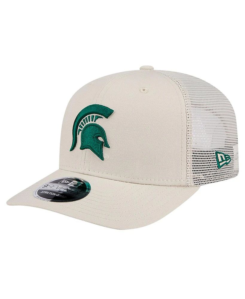 New Era Men's Natural Michigan State Spartans Canvas 9SEVENTY Stretch-Snap Hat