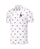 Antigua Men's White Los Angeles Dodgers Americana Polo