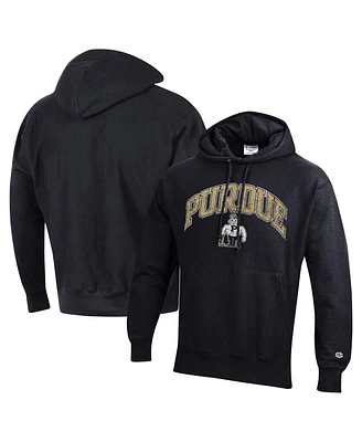 Champion Men's Black Purdue Boilermakers Vault Late Night Reverse Weave Pullover Hoodie