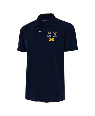 Antigua Men's Navy Michigan Wolverines College Football Playoff 2024 Rose Bowl Tribute Polo