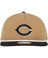 New Era Men's Khaki/Black Cincinnati Reds Golfer Snapback Hat