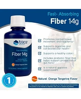 Trace Minerals Fast Absorbing Fiber 14g Liquid Supplement | Natural Additive for Healthy Digestion and Normal Bowel Movement | Gluten Free | Orange Ta