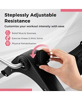 Skonyon Under Desk Exercise Bike Pedal Exerciser with Lcd Display for Legs and Arms Workout-Pink