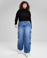 And Now This Trendy Plus Bungee-Cuff Cargo Jeans, Exclusively at Macy's