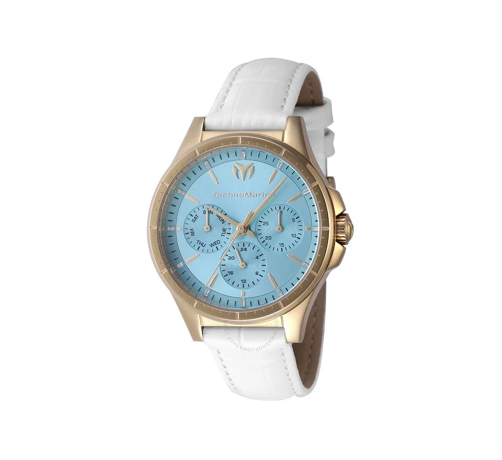 TechnoMarine Women's Tm-822061 MoonSun Quartz Chronograph Light Blue