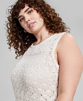 And Now This Trendy Plus Crochet Sleeveless Top, Created for Macy's