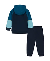 Kids Headquarters Toddler Boys, Fleece Bear Color Block Hoodie Joggers, 2-Piece Set