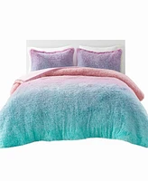 Mi Zone Primrose Ombre Shaggy Faux Fur -Pc. Duvet Cover Set