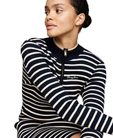 Tommy Jeans Women's Metallic Tipped Quarter-Zip Sweater Dress