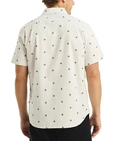 Nautica Men's Short Sleeve Button Front Sailboat Print Shirt