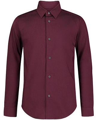 Calvin Klein Big Boys Long Sleeve Pindot Textured Shirt