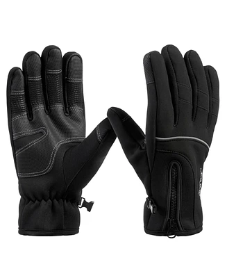 Isotoner Signature Men's Water Repellent Neoprene Sport Gloves with Zipper