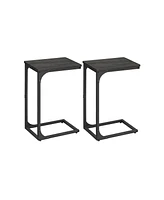 Slickblue Set of 2 C-Shaped End Tables for Space Saving Accent Furniture