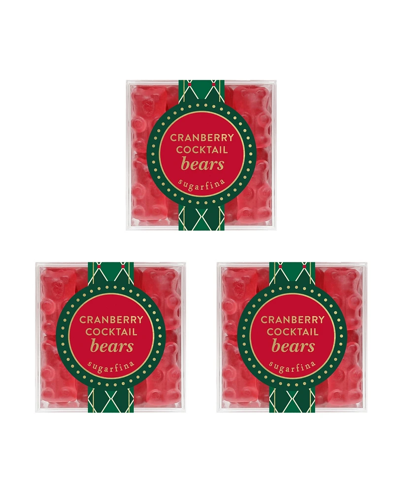 Sugarfina Holiday Cranberry Cocktail Bears Candy, 3 Piece