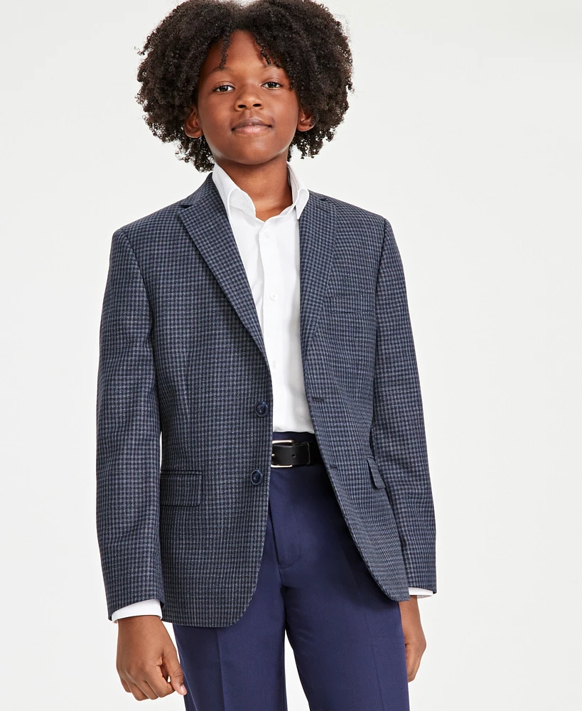 Michael Kors Big Boys Check Stretch Suit Jacket